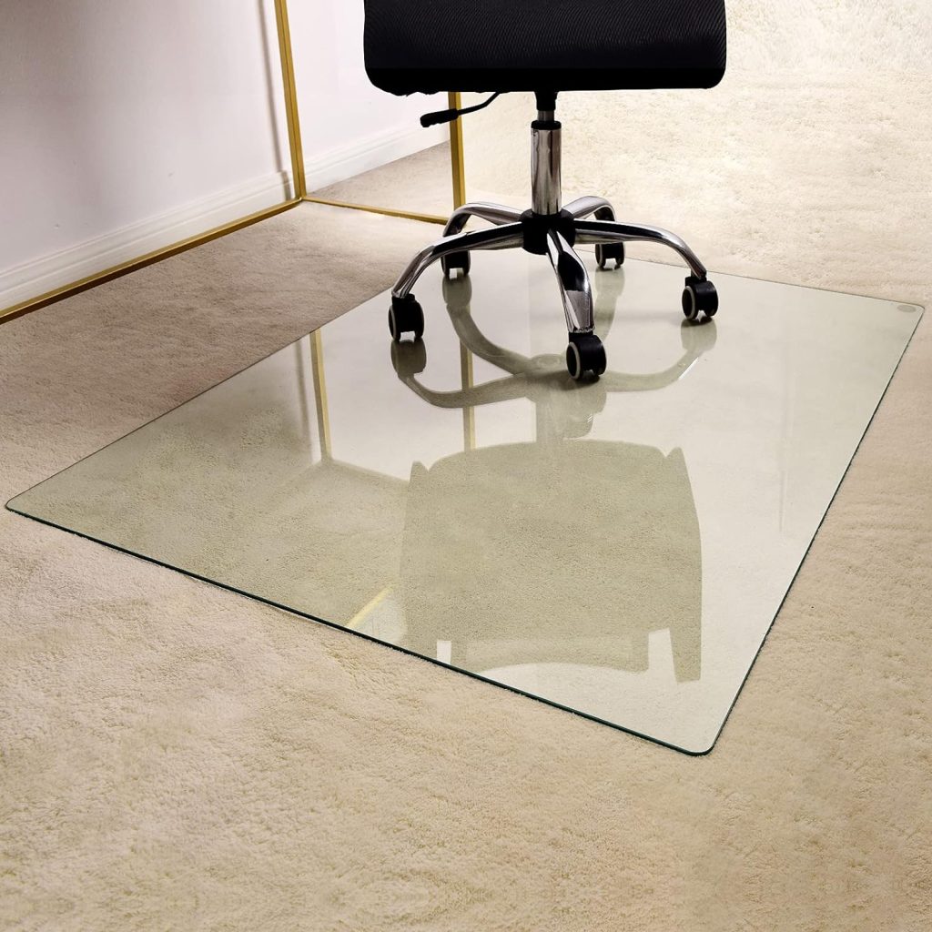 glsland office chair mat for carpet 36 x 46 inch tempered glass floor mat