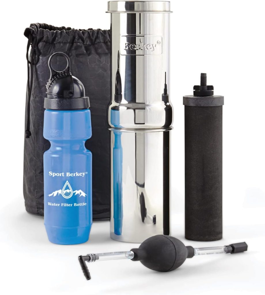 Go Berkey Water Filter Kit with 1 Qt. Gravity Fed Water Filter System