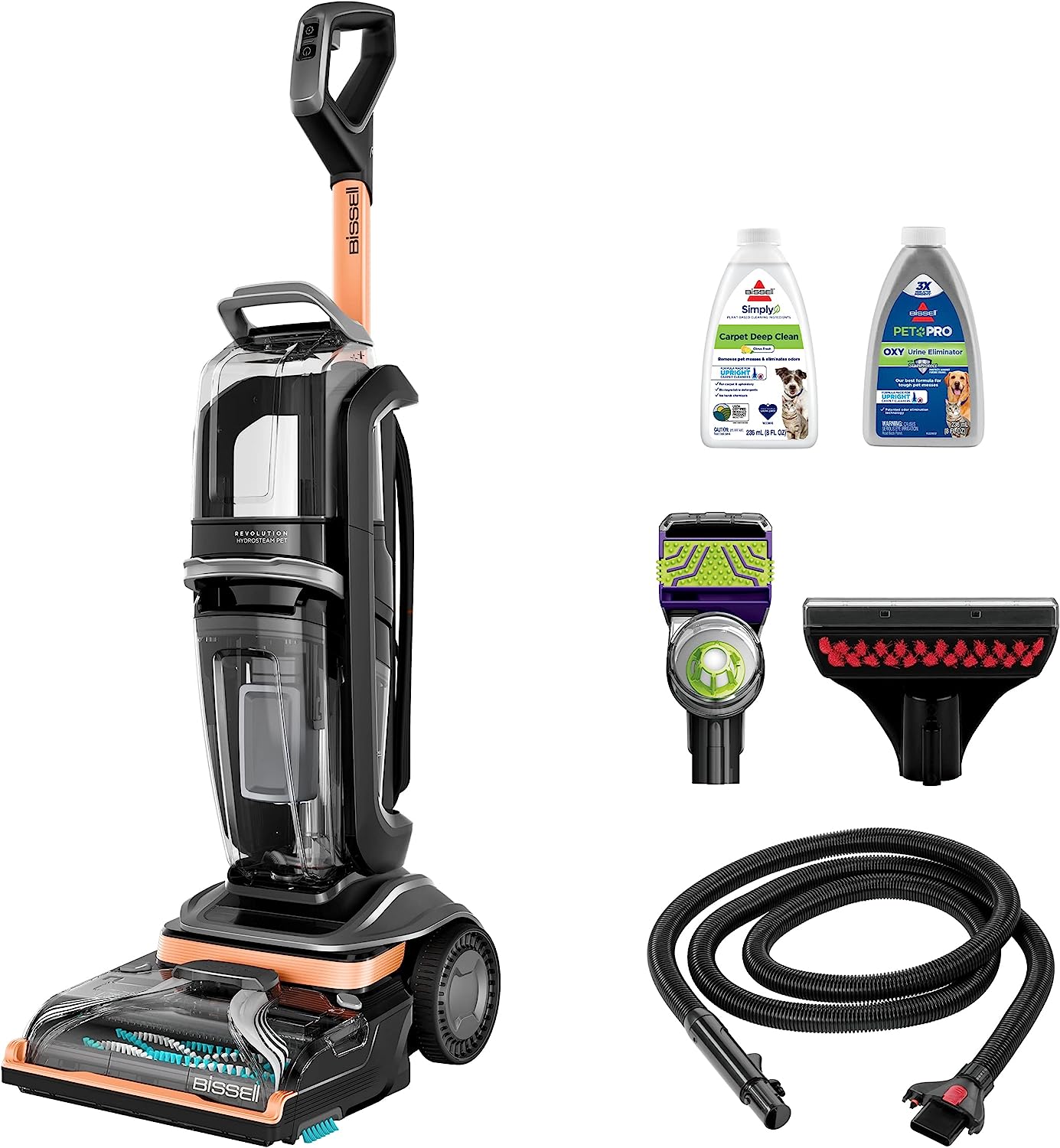 bissell revolution hydrosteam with hoses and cleaners