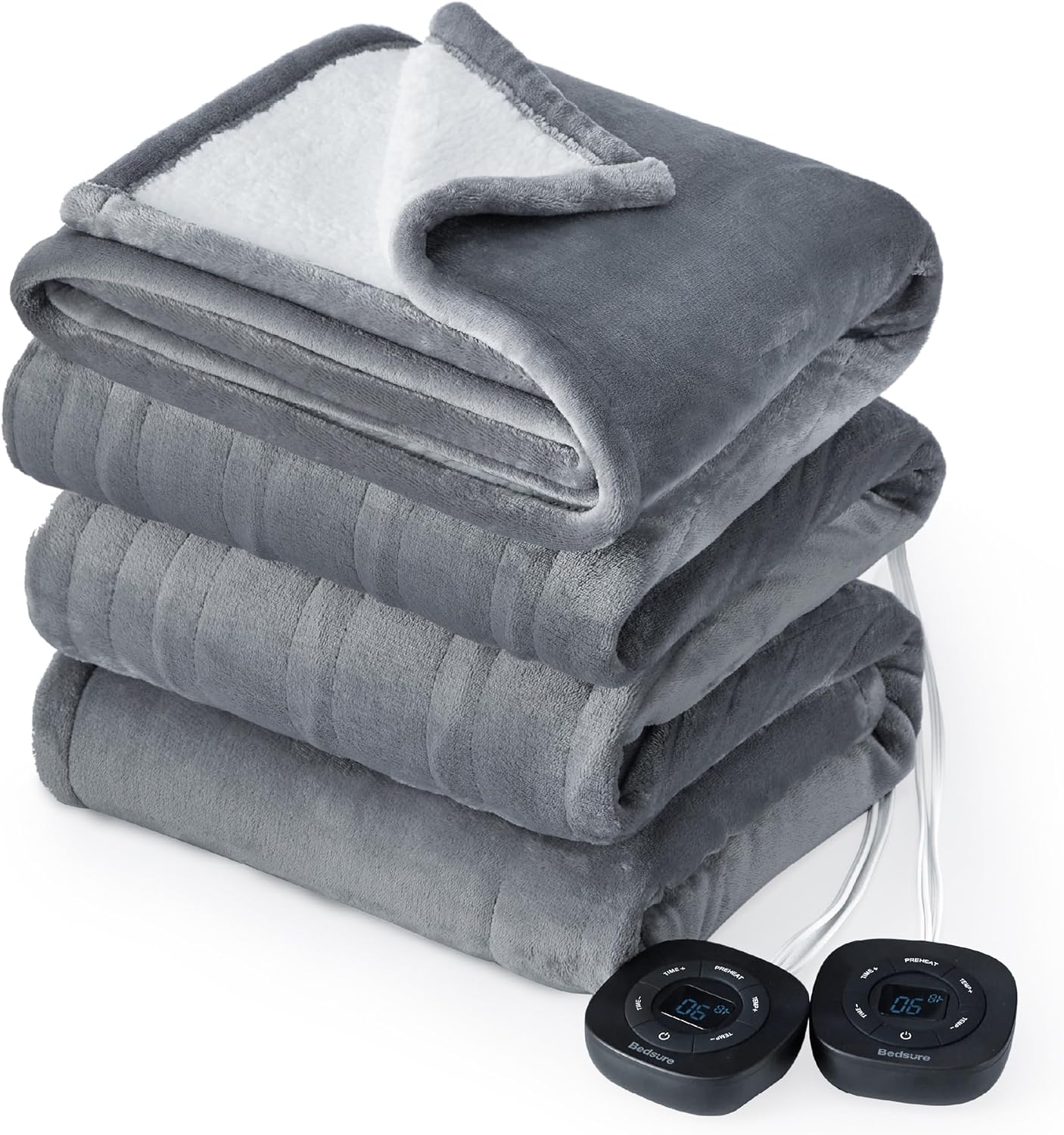 bedsure flannel electric blanket with controls