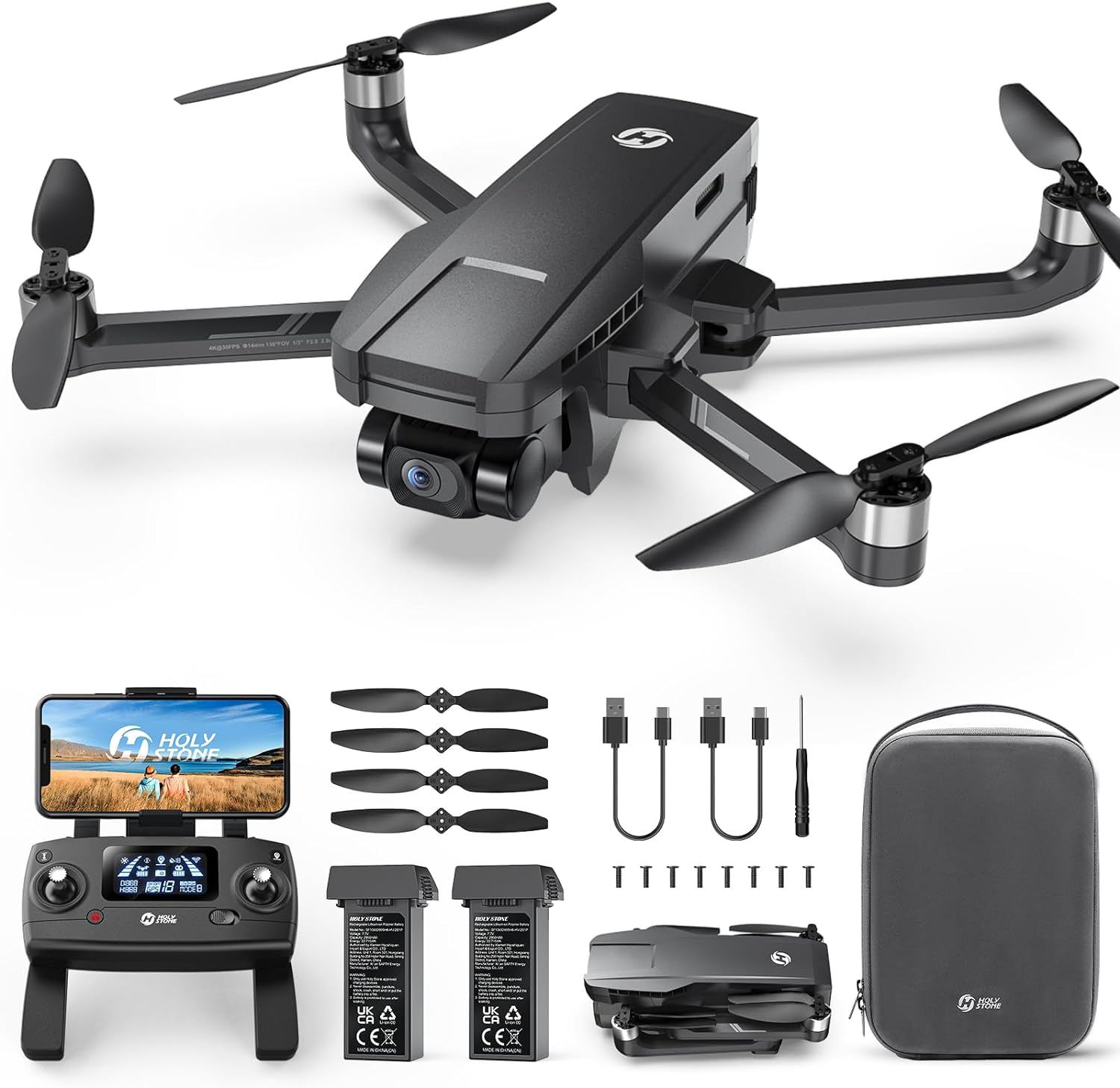 holy stone hs720g 2 axis gimbal drones with 4k eis camera