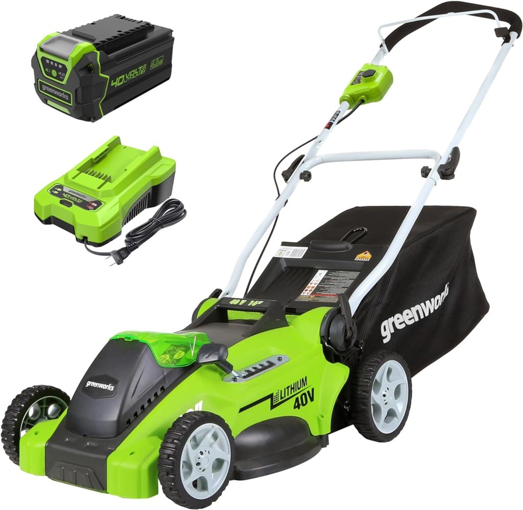 greenworks 40v 16 inch cordless push lawn mower