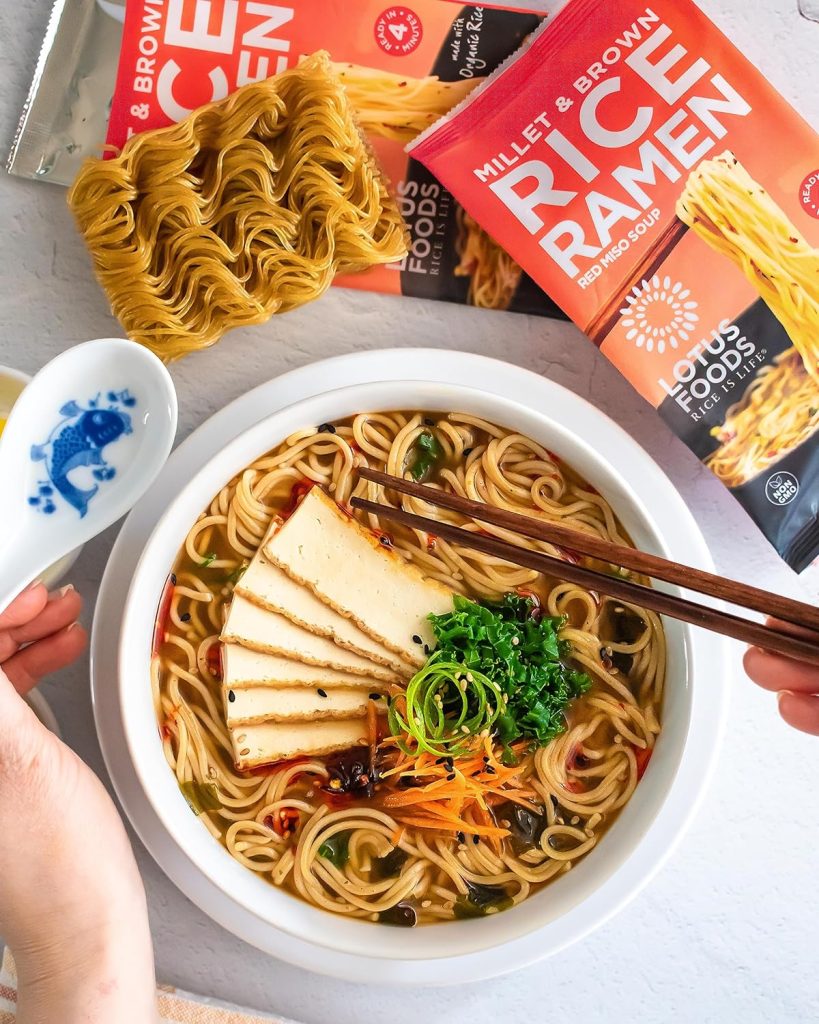 lotus foods red miso organic millet & brown rice ramen noodles