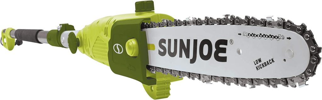 sun joe swj803e electric multi angle pole chain saw