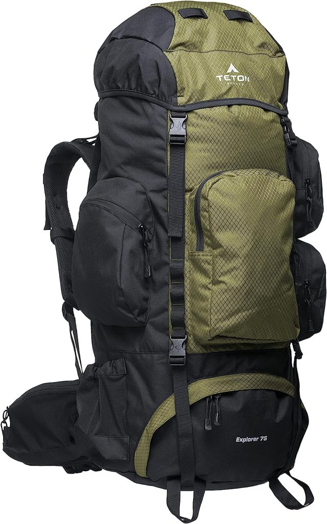 teton 75l explorer internal frame backpack for hiking