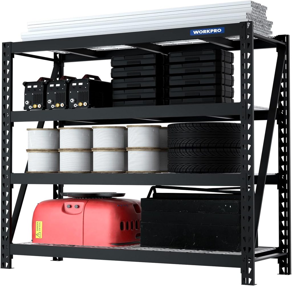 workpro ultra wide 4 tier metal garage shelving