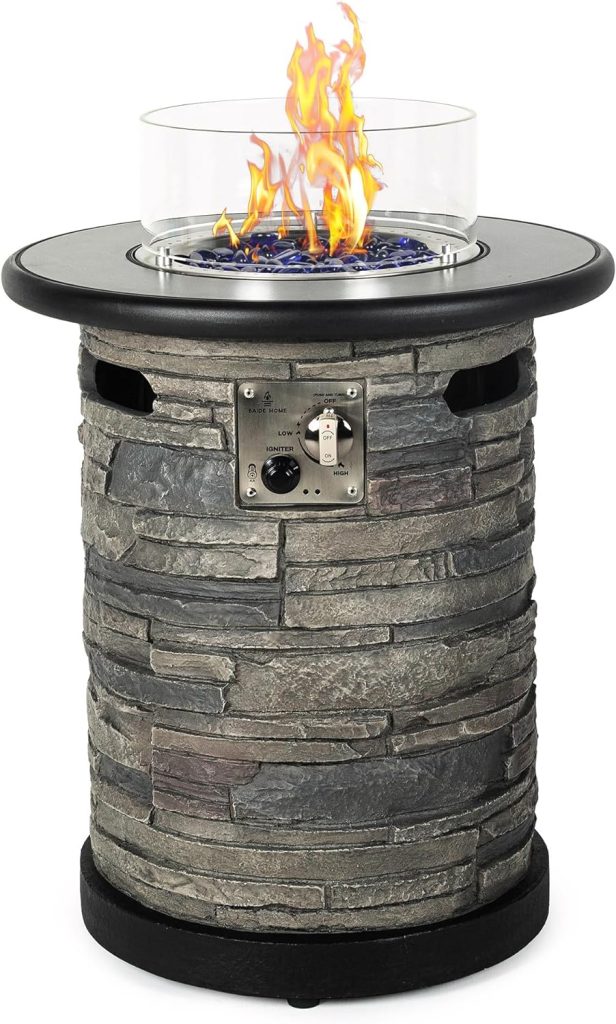 baide home outdoor gas propane fire pit table