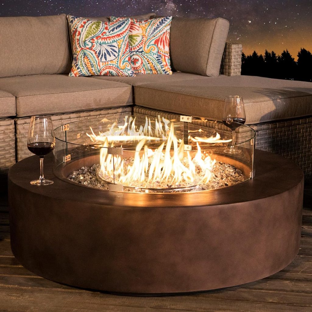 cosiest outdoor propane fire pit coffee table w dark