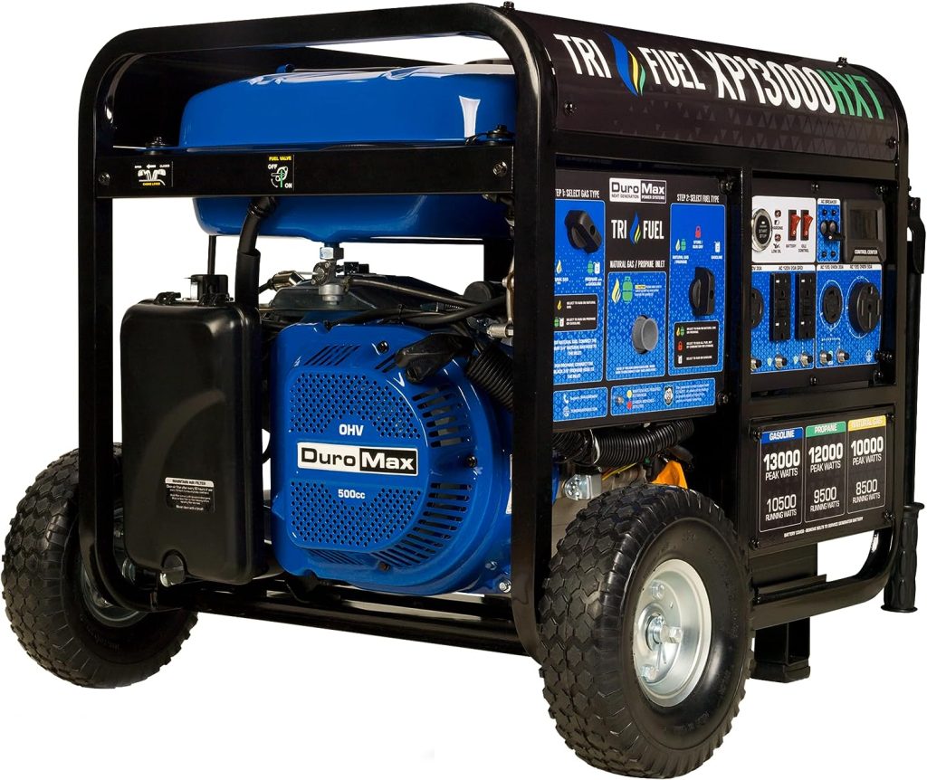 duromax xp13000hxt 13,000 watt 500cc tri fuel