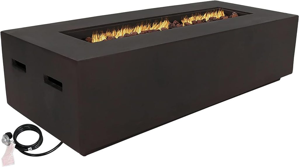 sunnydaze 56 inch fiberglass propane gas fire pit